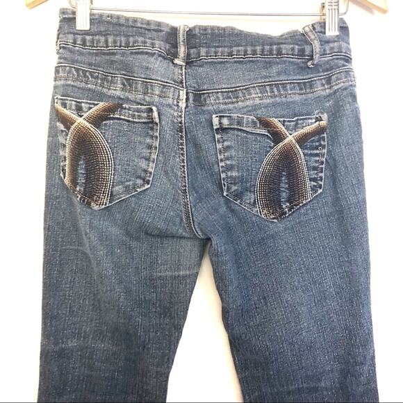 5/$25 J2 Denim Flare Dark Jeans Decorative Pockets Juniors Size 7 - Picture 5 of 7